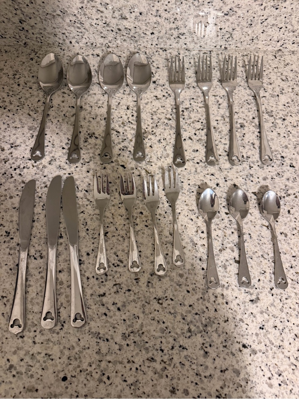 Disney Stainless Steel Mickey Ears-Accent Flatware 18 Pieces